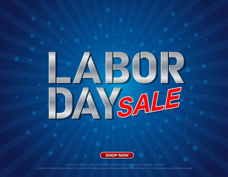 Labor day sale promotion advertising banner web design template. vector illustration