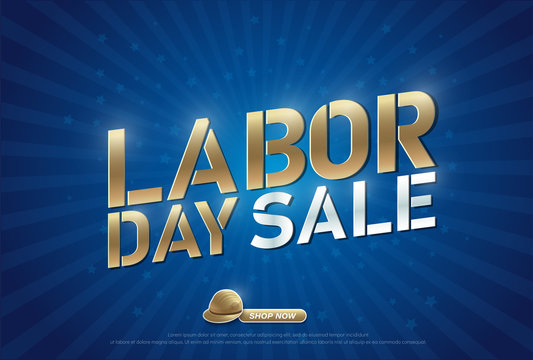 Labor day sale with helmet promotion advertising banner web design template. vector illustration