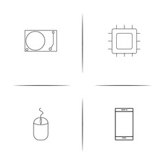 Devices simple linear icon set.Simple outline icons