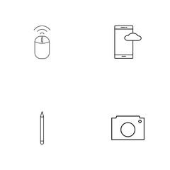 Devices simple linear icon set.Simple outline icons