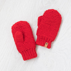 cozy knitted winter mittens