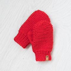 cozy knitted winter mittens