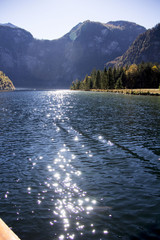Sunny day at beautiful Königssee in Bavaria, Germany