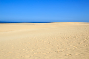 Fototapeta na wymiar Dünen El Jable und Grandes Playas in Corralejo, Fuerteventura