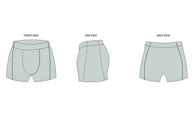 MEN'S BOXER VECTOR TEMPLATE  