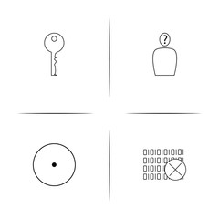 Interface simple linear icon set.Simple outline icons