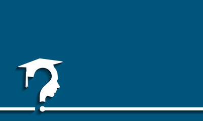 Question mark head with Education Cap, vector