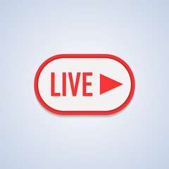 Live Stream sign, emblem, logo. Vector Illustration
