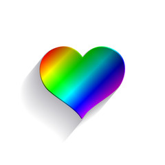 Rainbow heart icon, love symbol, vector