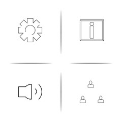 Interface simple linear icon set.Simple outline icons