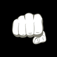 Realistic hand with clenched fist