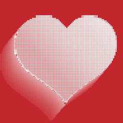 Halftone Red heart icon, love symbol, vector