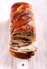 Poppy seed and fruit filling braided loaf