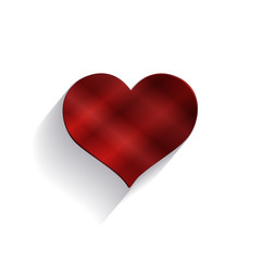 Red heart icon, love symbol, vector