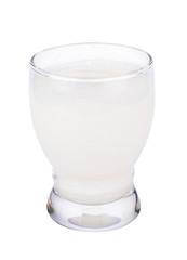 Glass of milk isolated on white background