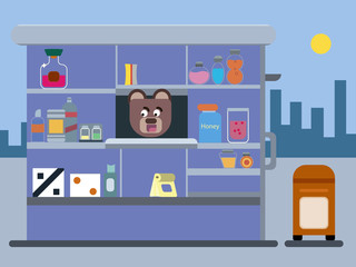 Obraz premium Cartoon brown bear