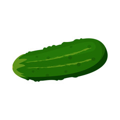 Cucumber icon in a flat design on a white background. Vector illustration