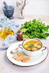 soup with meatballs