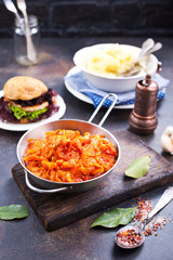 fried cabbage and mashed potato