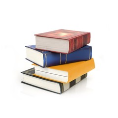 Stack of books isolated on white background