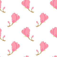 Hand drawn magnolia pattern