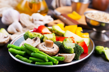 vegetables and mushrooms