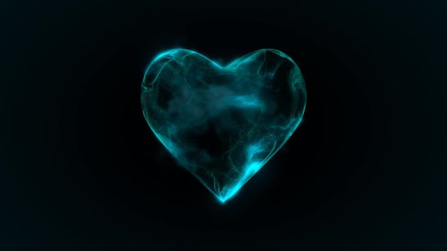 Blue heart animation. Seamless loop with alpha.