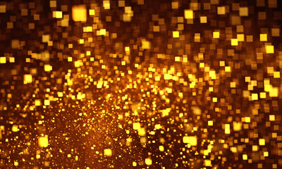Naklejka premium Abstract gold square bokeh. Beautiful background for art projects, business, template, banners