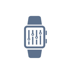 configuration with smart watch vector icon on white