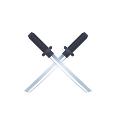 katana vector, crossed japanese swords