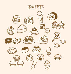 色んなお菓子のイラスト素材