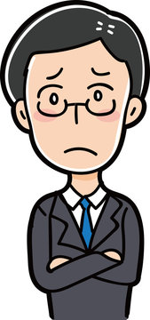 悩む男性のイラスト