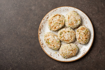 Dietary chicken cutlets on plate