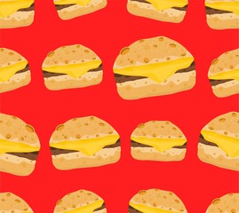 Seamless burger pattern