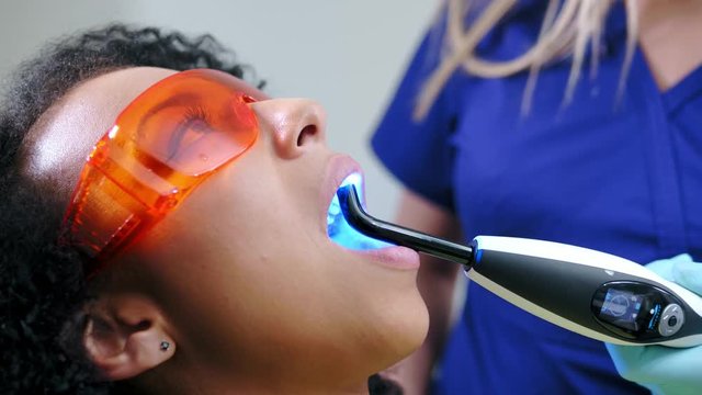Woman patient at dentist's private practice.