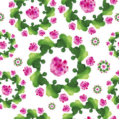 Green pink watercolor pattern