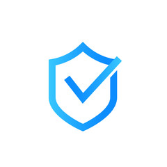 security concept, shield with checkmark