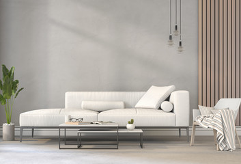 3D rendering of interior modern living room 