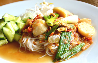 This menu is North eastern part of Thailand Sauce for Thai rice noodle