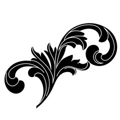 Vintage baroque ornament, corner. Retro pattern antique style acanthus. Decorative design element filigree calligraphy vector. - stock vector