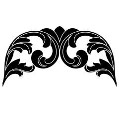 Vintage baroque ornament, corner. Retro pattern antique style acanthus. Decorative design element filigree calligraphy vector. - stock vector