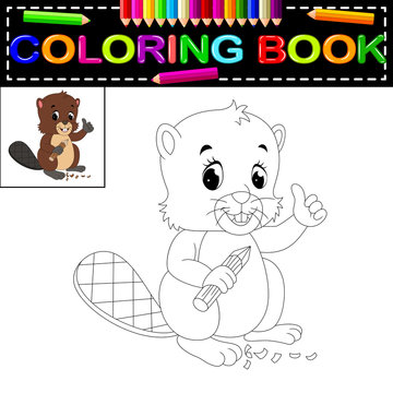 beaver coloring book 