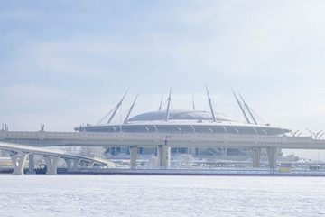 Saint.Petersburg, Russia, February 22, 2018: view of stadium Zenit arena