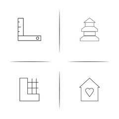 Buildings And Constructions simple linear icon set.Simple outline icons