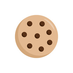 Sweet chocolate chip cookie vector graphic illustration, isolated.