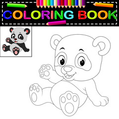 cute happy panda coloring book