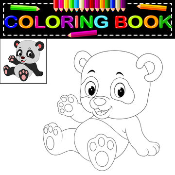 Cute Happy Panda Coloring Book