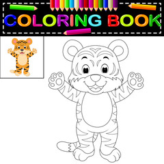 Fototapeta premium tiger coloring book