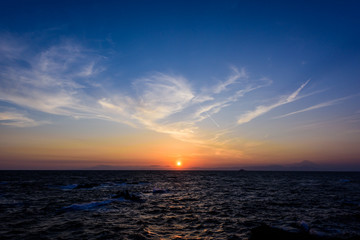 夕暮れの海　城ヶ島　The evening sky
