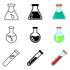Vector Set of Chemical and Medical Glassware